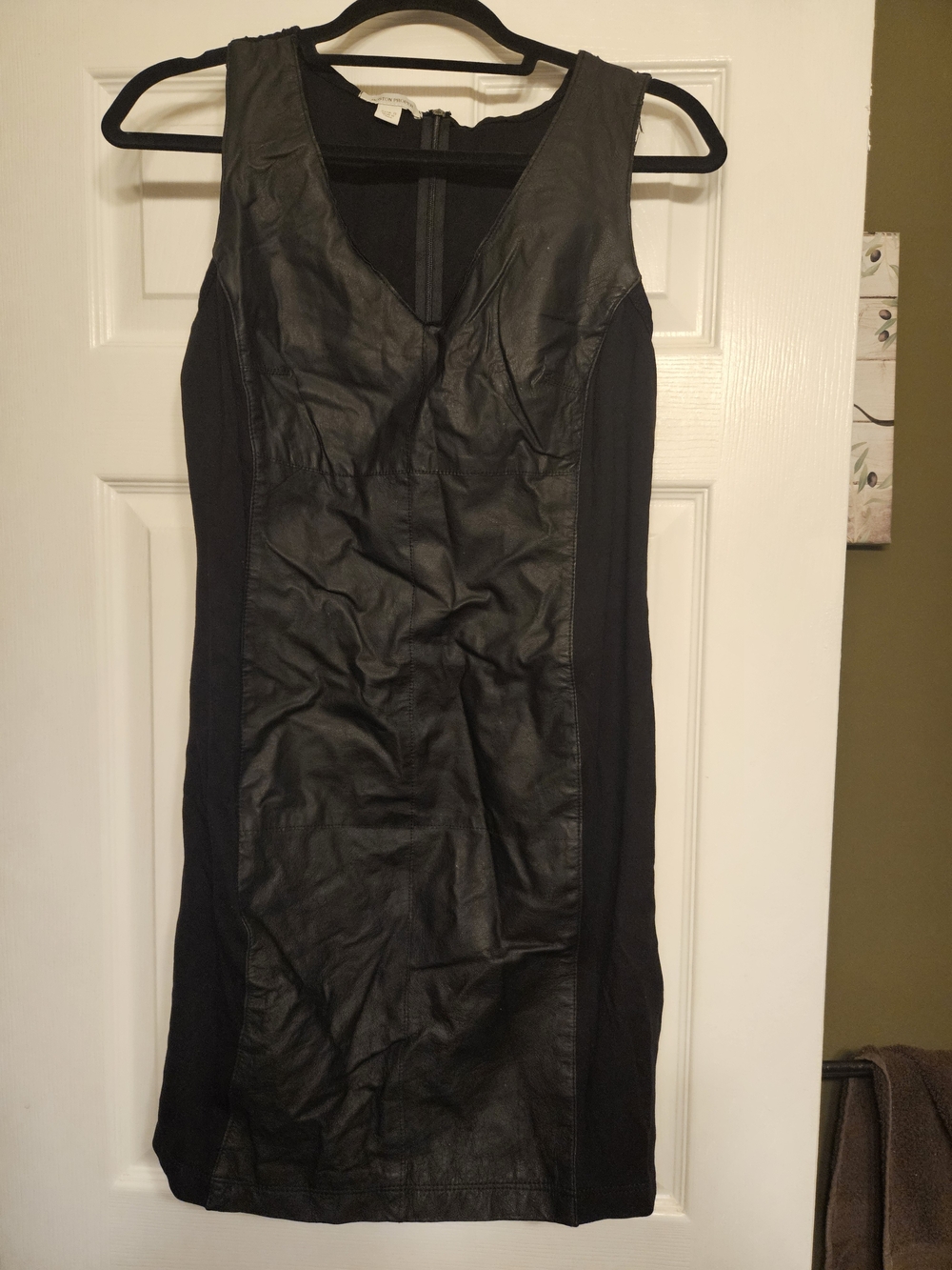 Boston Proper Black Faux Leather Mini Dress